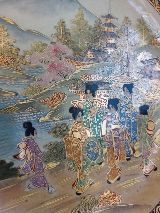 Image 1 of Assiette décorative japonaise Satsuma - Oda Jinzo Shoten (織田製) - Japon