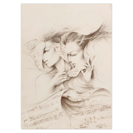 Image 1 of Gérard DARAN Duo (ocre) Signed lithograph 1990