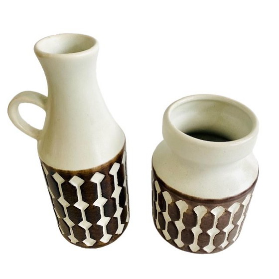 Image 1 of Set di vasi Jasba Germania Ovest con decorazione in rilievo 1960