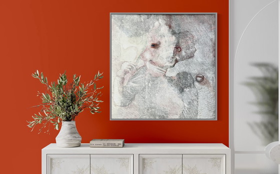 Image 1 of Robert Detheux - Pittura onirica surrealista - La folle à la mouche - 1978