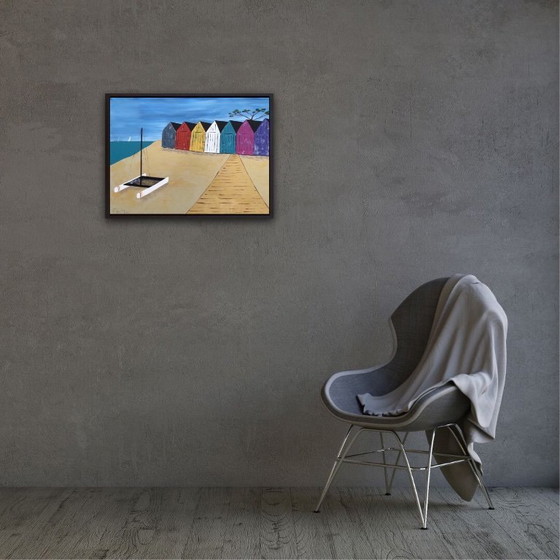 Image 1 of Acrylverf op gespannen canvas, 65x50 cm.