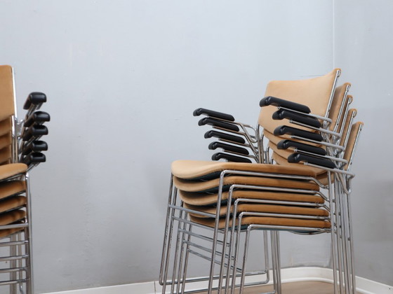 Image 1 of 1970s stackable steel farme chairs (Set of 12) by ELAM, Italy