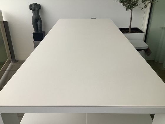 Image 1 of White high garden table with 6 chairs