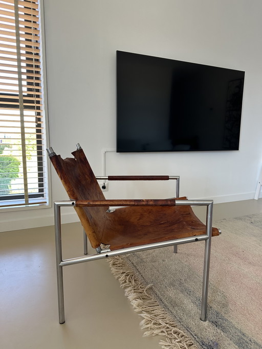 Fauteuil Martin Visser – stoelen fauteuils, Leather, Metal (photo 2 of 5)