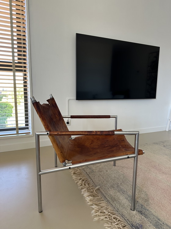 Martin Visser fauteuil – Stoelen / fauteuils, Leather, Metal (photo 2 of 5)