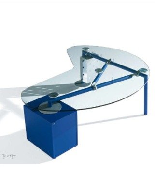 Ultom Isotta, Italian Design Kidney-shaped Desk by Designer Lorenzo Marcolin