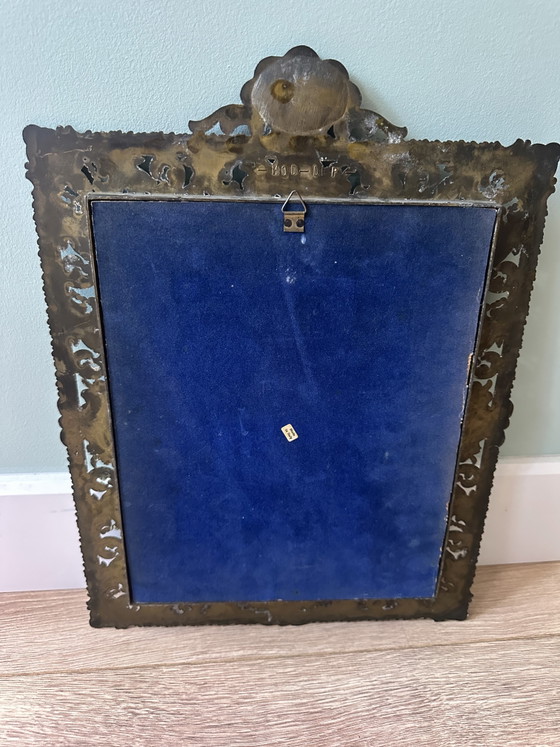 Miroir Baroque Italien Ancien – Métal Patiné – Mod. Dep. (43 x 31 cm) – Objets déco, Metal (photo 8 of 8)