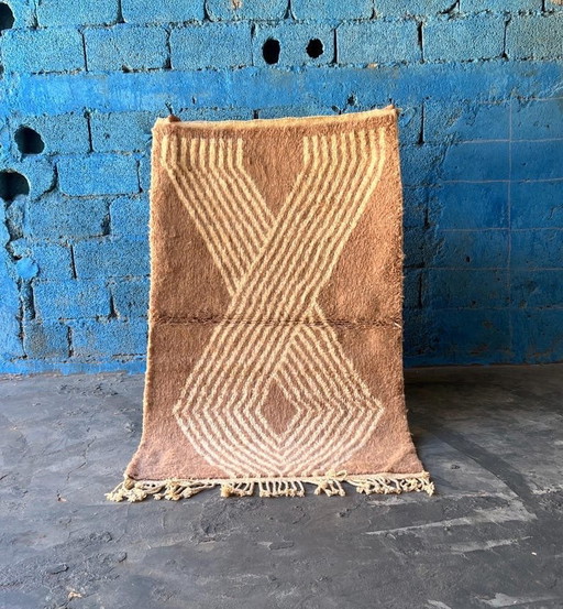Traditionally Hand-Woven Natural Wool Rug 140/260 cm