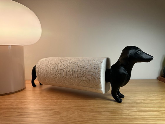 Image 1 of Dachshund Paper Towel Holder | Black