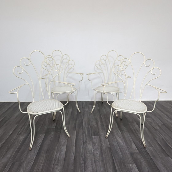 Image 1 of Lio Carminati tuinstoelen, 4 stuks, jaren 50 design, moderne antiek