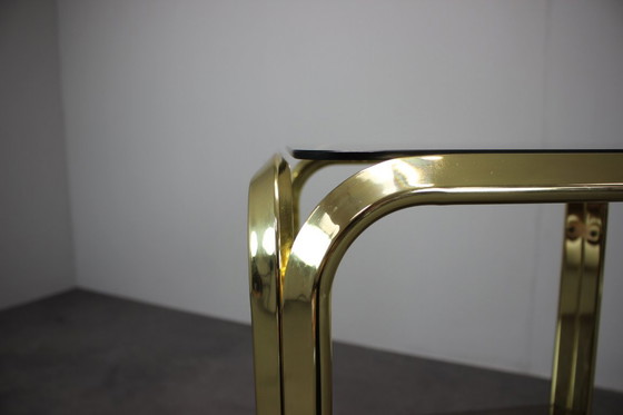 Image 1 of Theetafel van Mid Century messing en gerookt glas, 1970, Duitsland