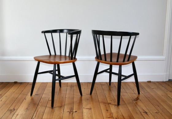 Image 1 of Coppia di sedie scandinave vintage in stile Tapiovaara, anni '60