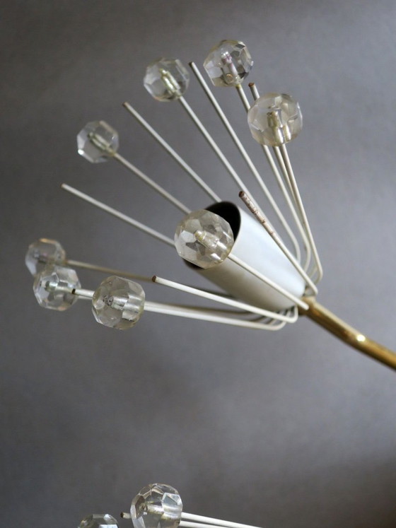 Lustre elliptique autrichien en laiton et verre, style milieu du XXe siècle, années 1950 – Glass, Metal (photo 4 of 14)