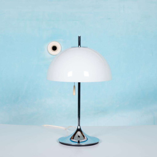 Space age design tafellamp mushroom, Wila chrome desk lamp