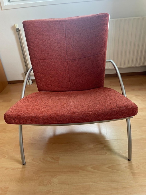 2 Harvink fauteuils frame titaan bekleding Brique kleur