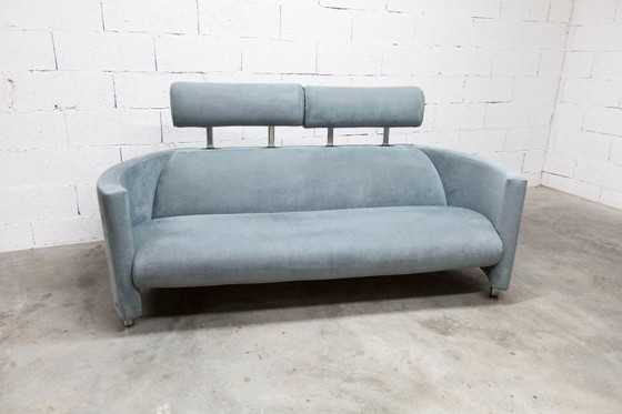 Image 1 of "Negresco" Sofa, designed by Bernard Massot for Neology France, in moiré velvet