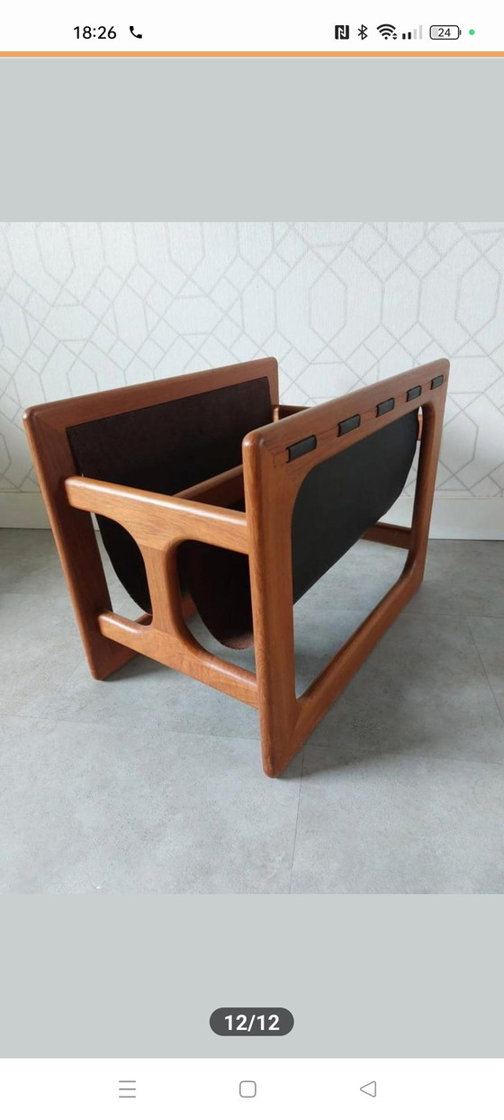 Image 1 of Portariviste in stile vintage danese con cestino portariviste