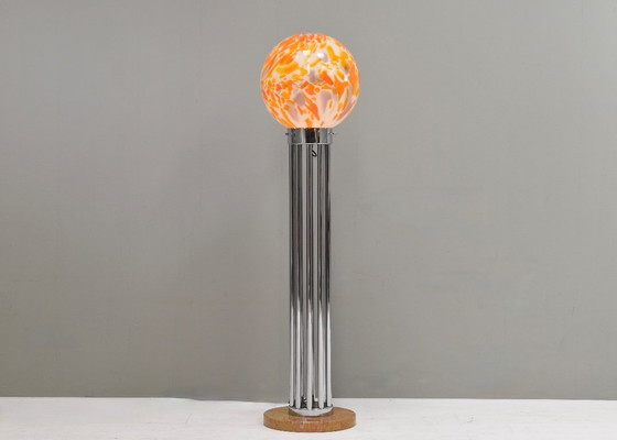 Image 1 of Goffredo Reggiani Lámpara de pie en cristal de Murano, mármol y cromo - Italia, 1970s