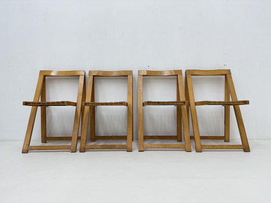 Image 1 of Set van 4 Aldo Jacober voor Alberto Bazzani klapstoelen, jaren 1960