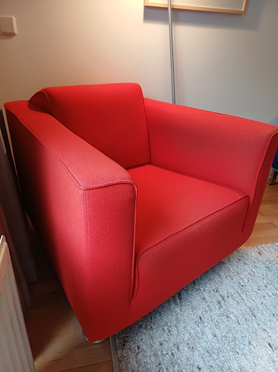 Fauteuil Cube Rouge, Bijenkorf, Laine, Aluminium (photo 3 sur 5)