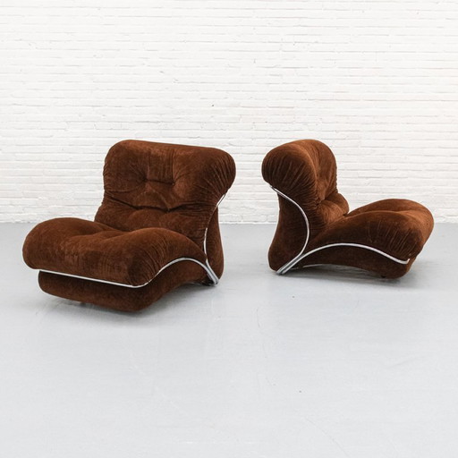Set of Italian Corolla Armchairs by I.P.E 70's