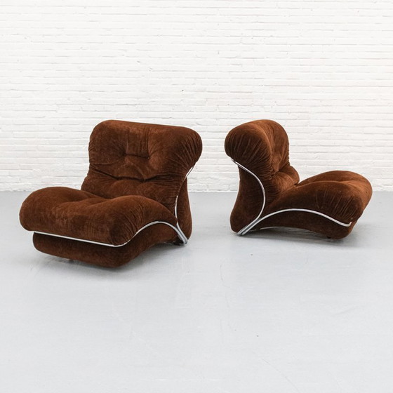 Image 1 of Set of Italian Corolla Armchairs by I.P.E 70's