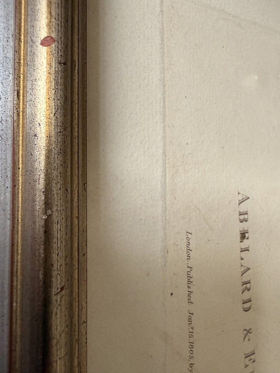 Image 1 of Antieke stippelgravure uit 1805 van Angelica Kauffman - Abelard & Eloisa