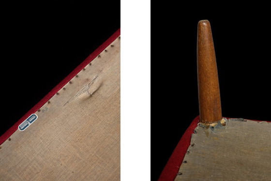 Image 1 of Canapé 3 Places Vintage Élégant Scandinave Moderne Mid-Century Rouge de Bröderna Anderssons, 1950s