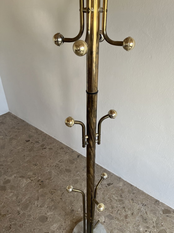 Image 1 of Appendiabiti da terra vintage italiano con base in marmo, anni '70