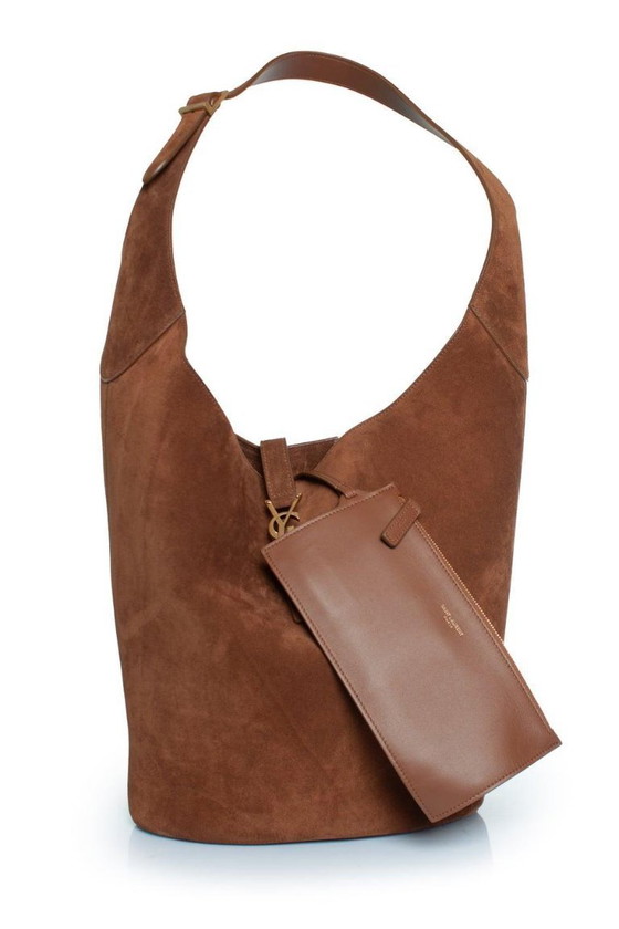 Image 1 of Saint Laurent, Hobo Le 5 A 7 en daim cognac