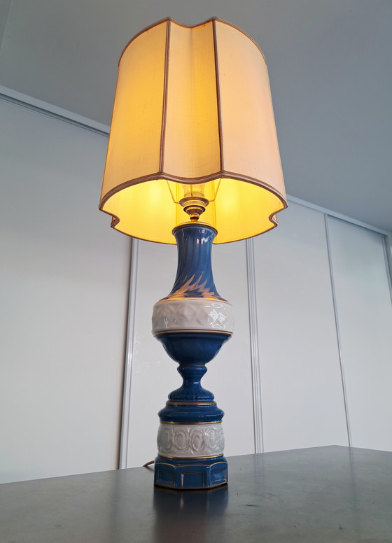 Image 1 of Lámpara de mesa francesa 'Couleuvre' de porcelana