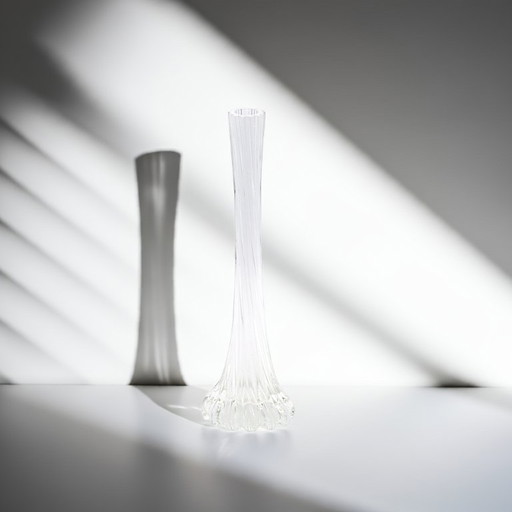Transparent Solifleur vase - Vintage glass design, H 28.5cm