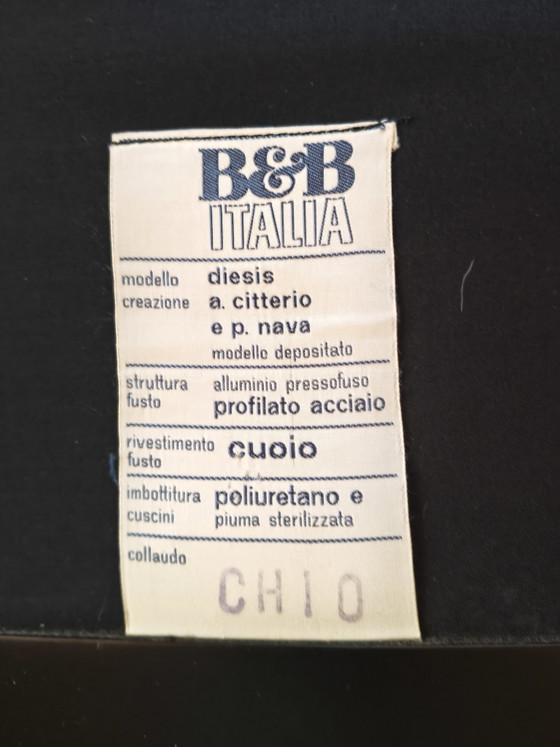 Image 1 of Divano B&B Italia Diesis a 3 posti in pelle nera