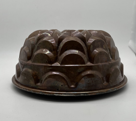 Image 1 of Antique Copper Cake Mold – Ø 25 cm | Vintage Kitchen Object