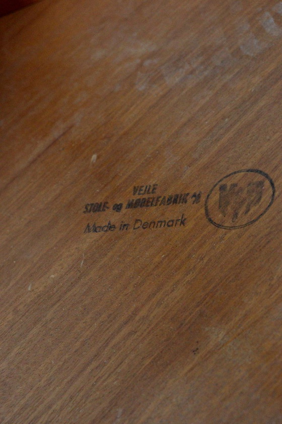 Image 1 of Vejle round 2x extendable dining table vintage Danish