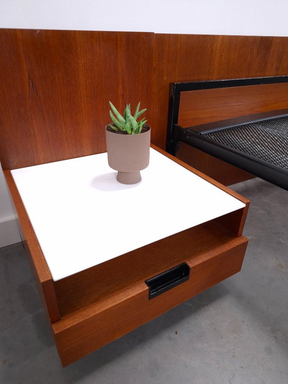 Double bed Japanese Series Cees Braakman for Pastoe and Auping with nightstands – Metal (photo 9 of 20)