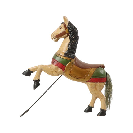 Image 1 of Cheval de carrousel vintage en bois