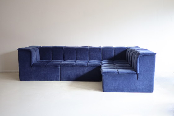 Image 1 of Modular sofa, 4 elements, blue velvet