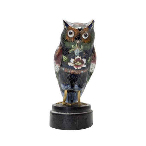 Vintage Cloisonné Owl