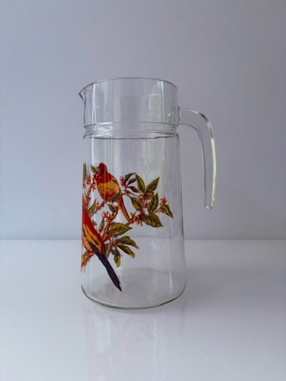 Vintage glass pitcher with bird motif 1.2L – Glass & Decanter (photo 4 of 9)