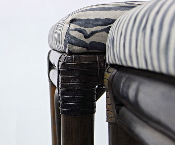 Image 1 of Eetkamerstoelen (6) gemaakt van rotan en bamboe door McGuire, VS, jaren 70