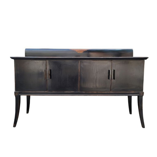 Gabinete aparador oriental, madera lacada y tiradores xilograbados, s. XX – Japón