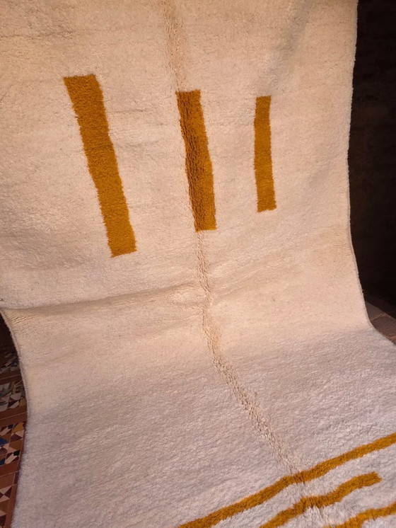 Image 1 of Beni Ourain Teppich in Creme & Senfgelb, 274 x 158 cm