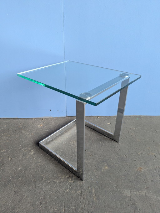 Gebra glass chrome sidetable