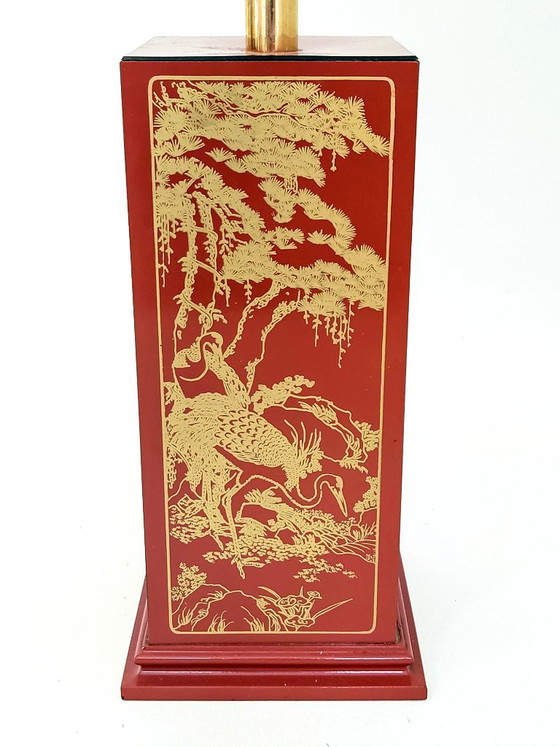 Chinoiserie Table Lamp Claude Mahey – Textile, Vintage (photo 11 of 15)