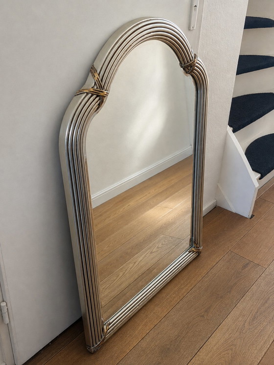 Vintage Hollywood Regency Arc Mirror – Silver & Gold – 99 × 67 Cm – Other (photo 3 of 5)