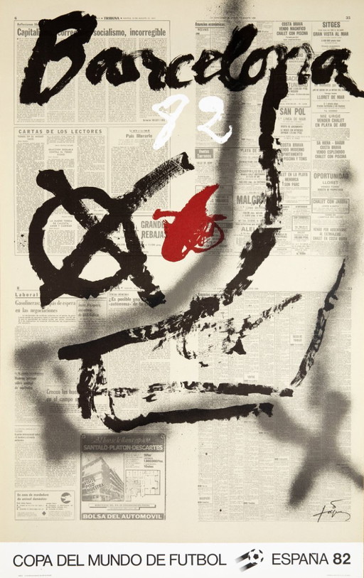 Antoni Tapies: Barcelona, ​​Original signed lithograph poster – Paper