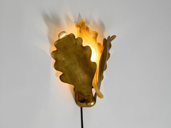 Image 1 of Prachtige, zeldzame vergulde glazen en metalen wandlamp van Banci Firenze, Italië.