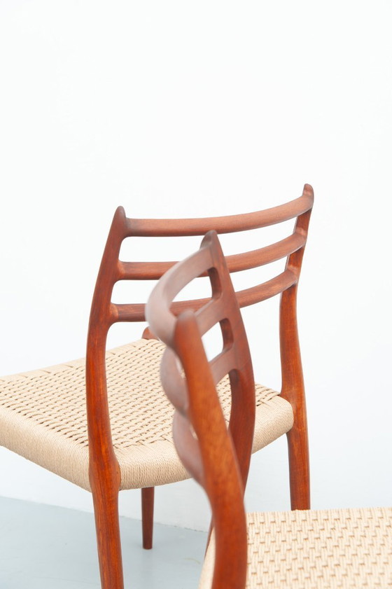 Image 1 of 6x Model 78 made of teak by Niels Otto Møller for J.L. Møller Møbelfabrik (1950s)