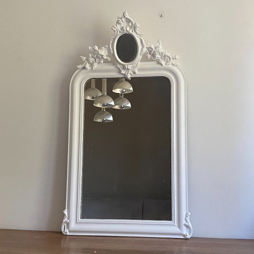 Miroir Fin 19ème Avec Fronton Décoré. 112x66. – spiegels, Glass